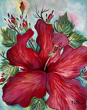 Shilpa Hibiscus 16x20